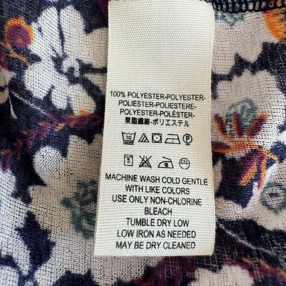 Free People Isabelle Swing Tunic Top Babydoll S Floral Mesh V-neck oversized - Picture 7 of 7